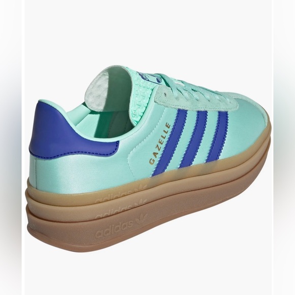 Adidas Women's Gazelle Platform Sneakers - Mint and Blue - Picture 3 of 8